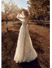 Ivory 3D Lace Tulle Unique Beaded Wedding Dress